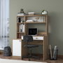 Hanah Home Escritorio de Estudio y Estantería HA126 - 4117 Nogal y Blanco
